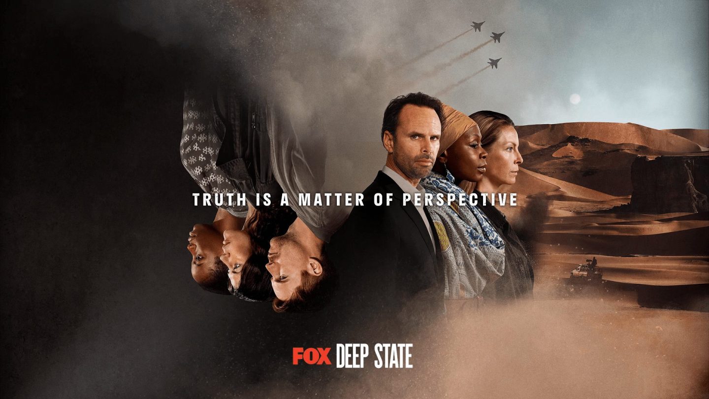 Deep State season 2 hero key art example with tagline and logo