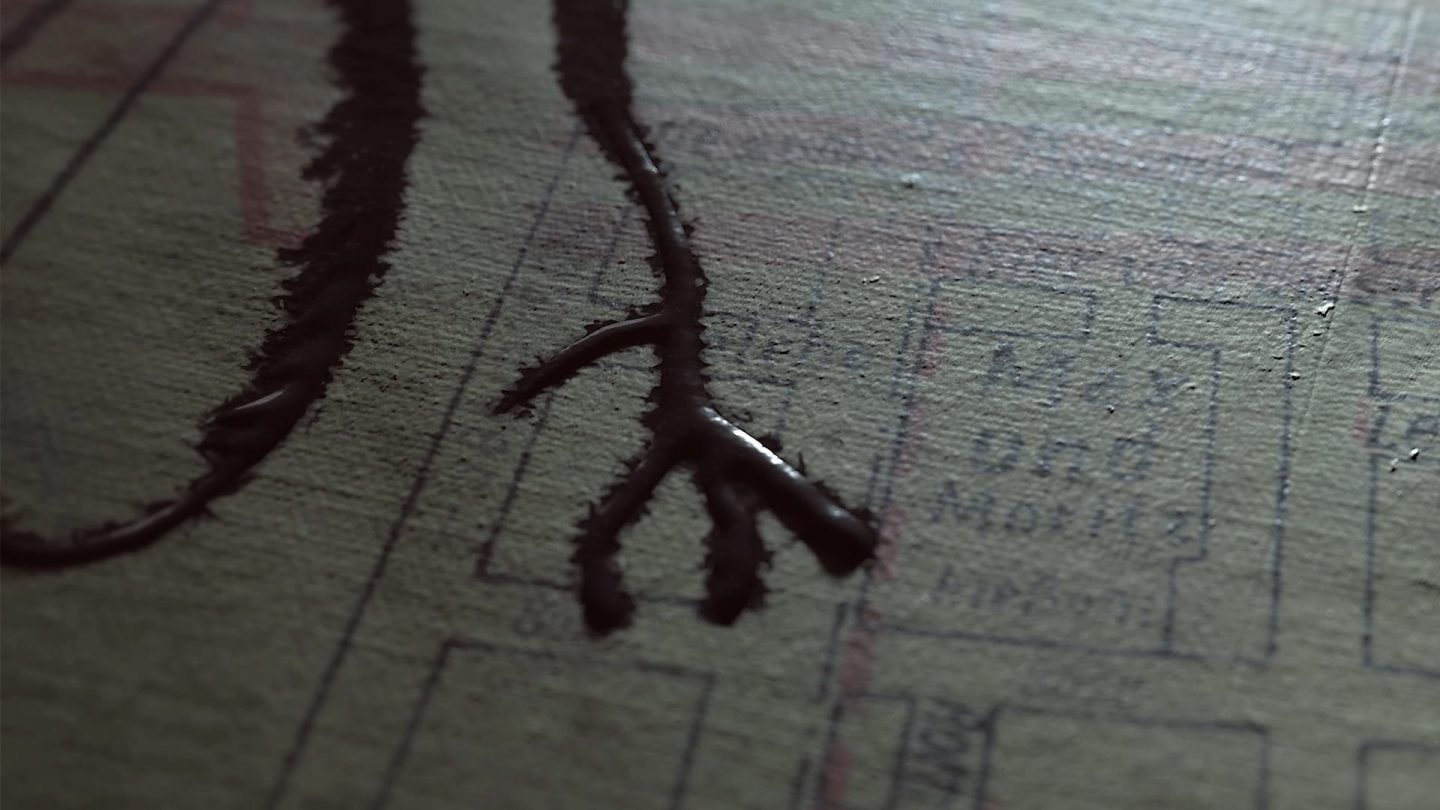 A still from The Defeated title sequence showing a sharpened claw