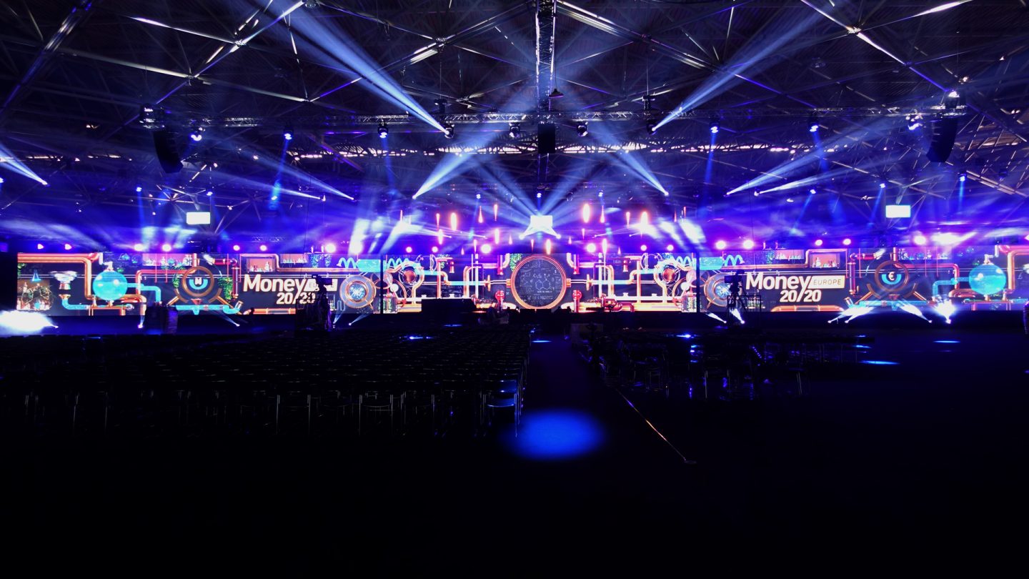 Arena shot of Money 2020 Europe 2019 screen set up