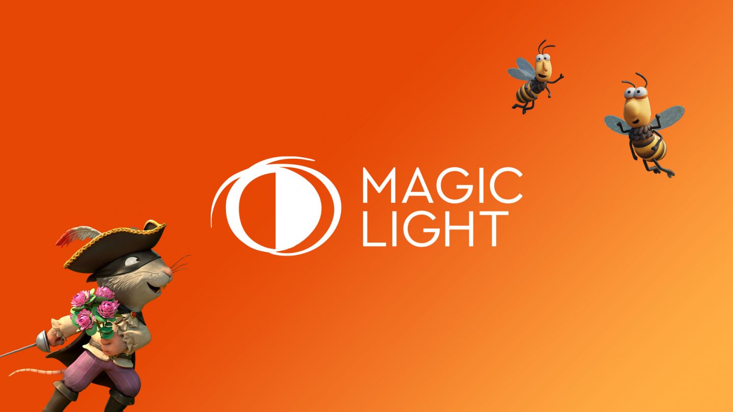 Logo endboard with characters for Magic Light Pictures.