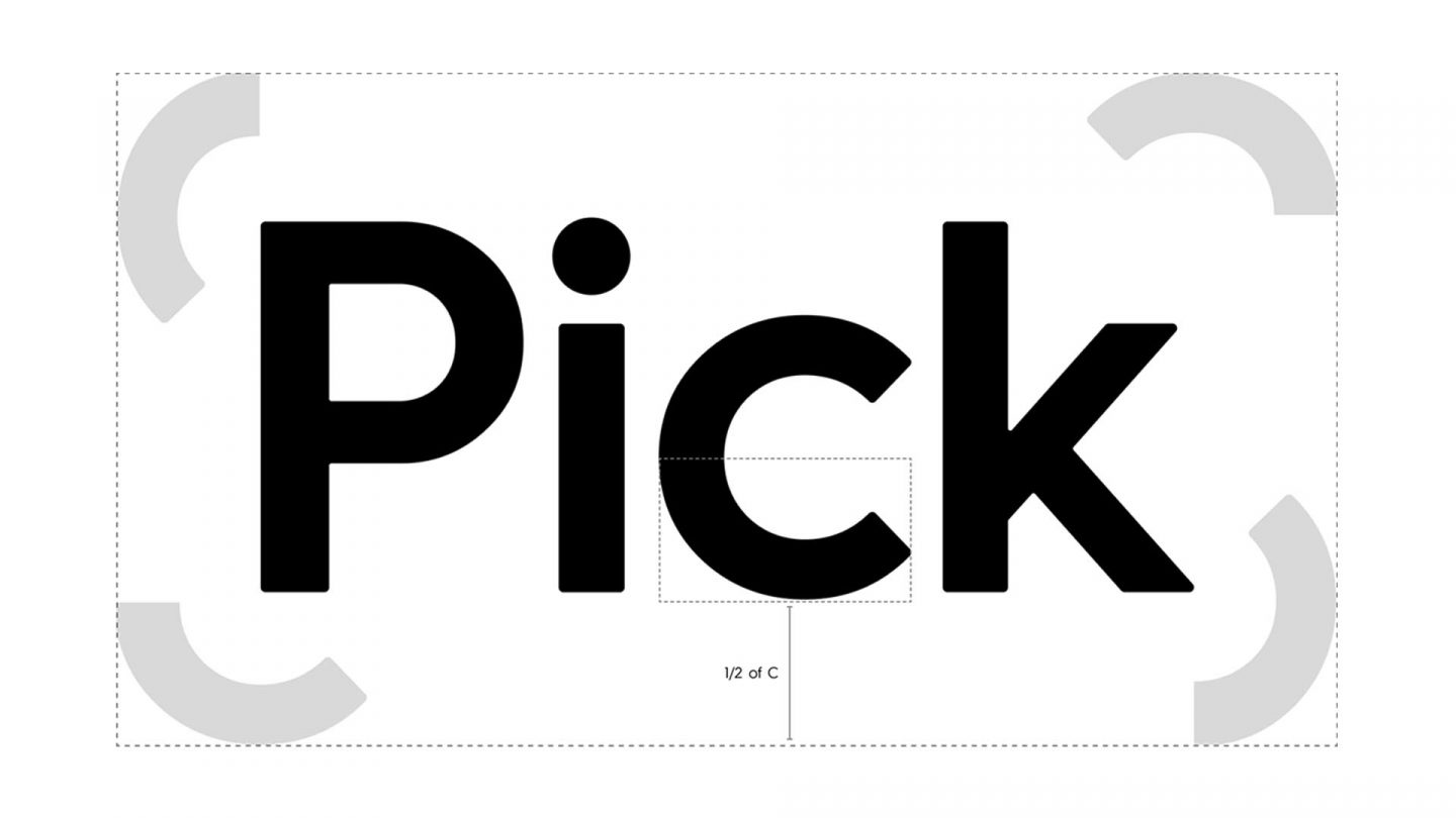 Pick TV logo clear space example